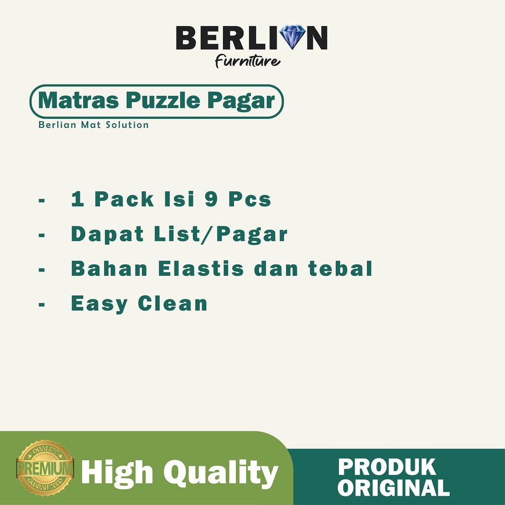 Matras Puzzle Pagar Kombinasi  30x30 Tbl 1 Cm isi 9 Pcs / Alas Lantai / Playmat