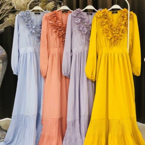 Unik Gamis Premium Vivorie V02 - Baju wanita terbaru kekinian Gaun Pesta Murah