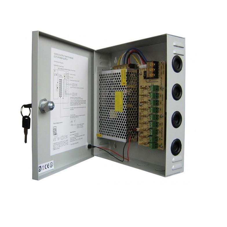 ❂ PSU Power Supply CCTV 12V 10A Box -PSU Box CCTV - ✱