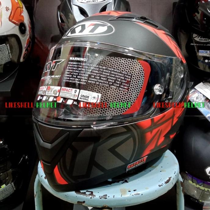Helm KYT Falcon FR Spike Gunmetal Doff Red