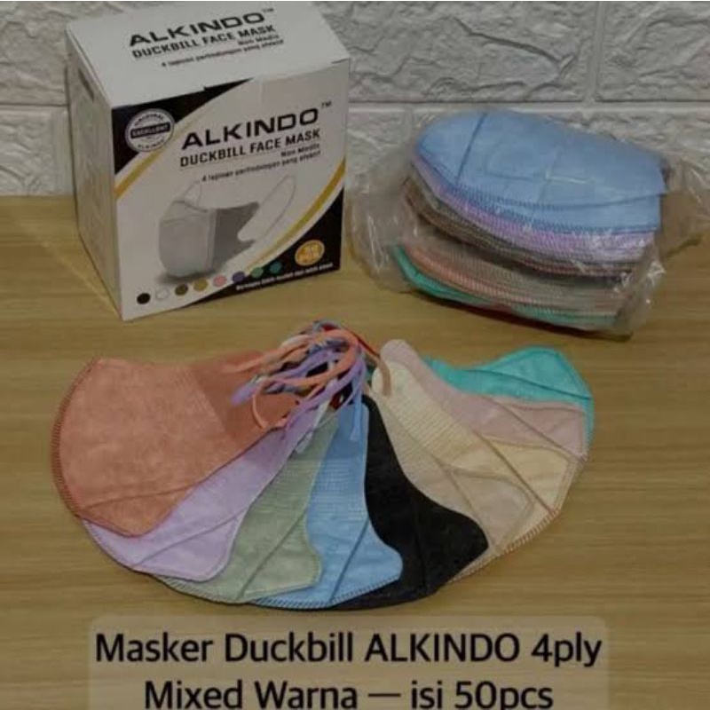 Masker Alkindo Duckbil Warna Warni Isi 50Pcs 1 Box