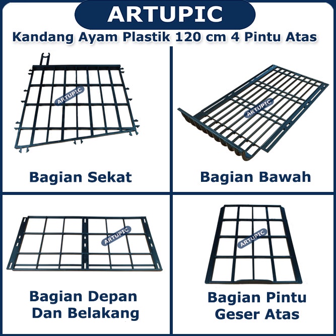 Kandang Baterai Ayam PLASTIK Bebek Petelur 4 Pintu Atas Artupic 8 Ekor