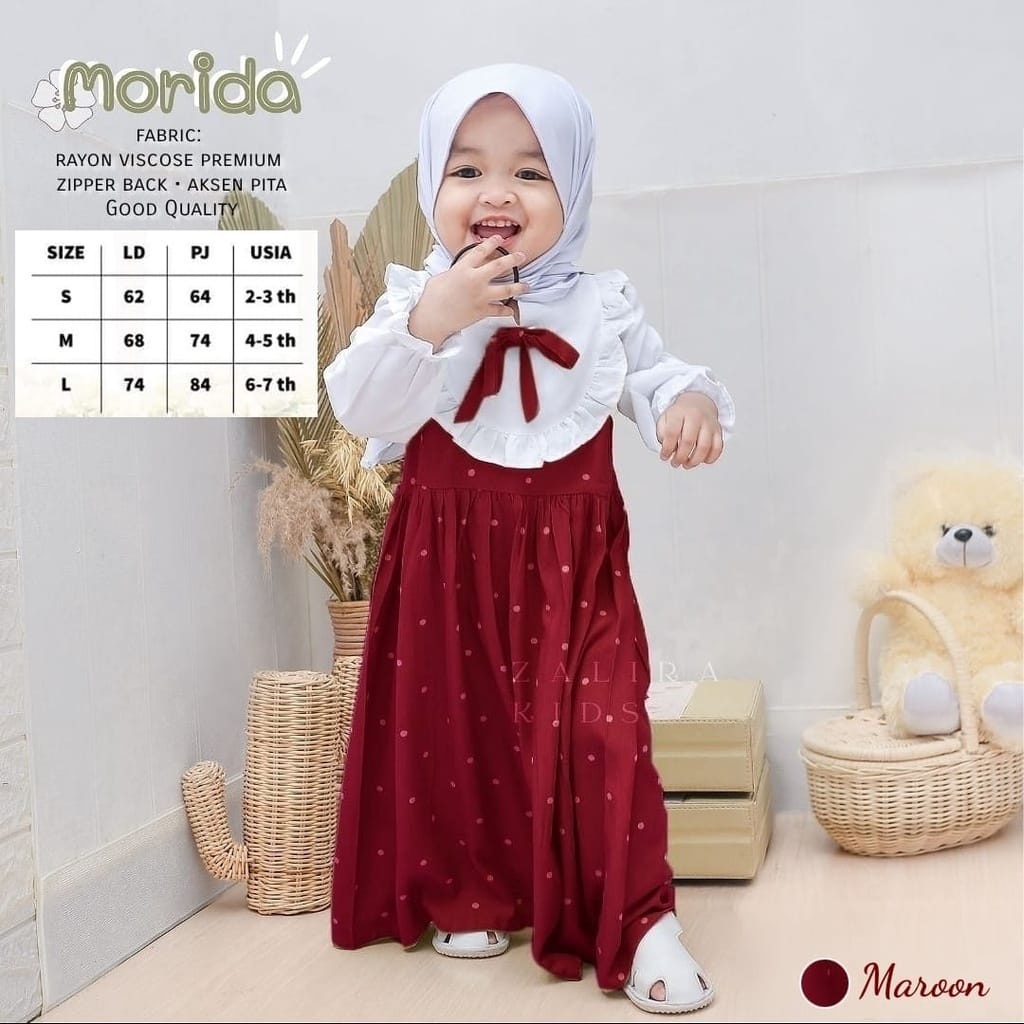 [big sale] GAMIS sakura ANAK / Gamis Anak Beatrice Polkadot / GAMIS POLKADOT ANAK / gaun pesta anak 