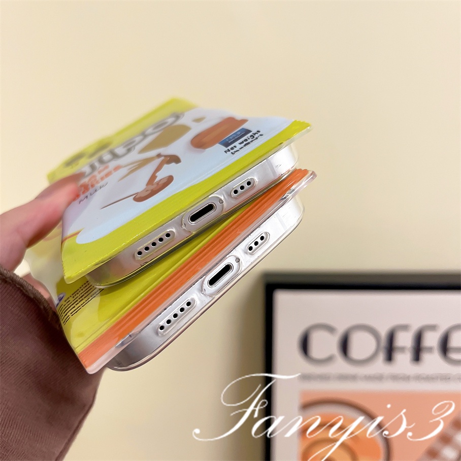 Compatible For iPhone 14 13 12 11 Pro Max X XR Xs Max 8 7 Plus SE 2020 Kompatibel Untuk Milk Cream Cookies Candy Bag Phone Case TPU Soft Cover Pelindung