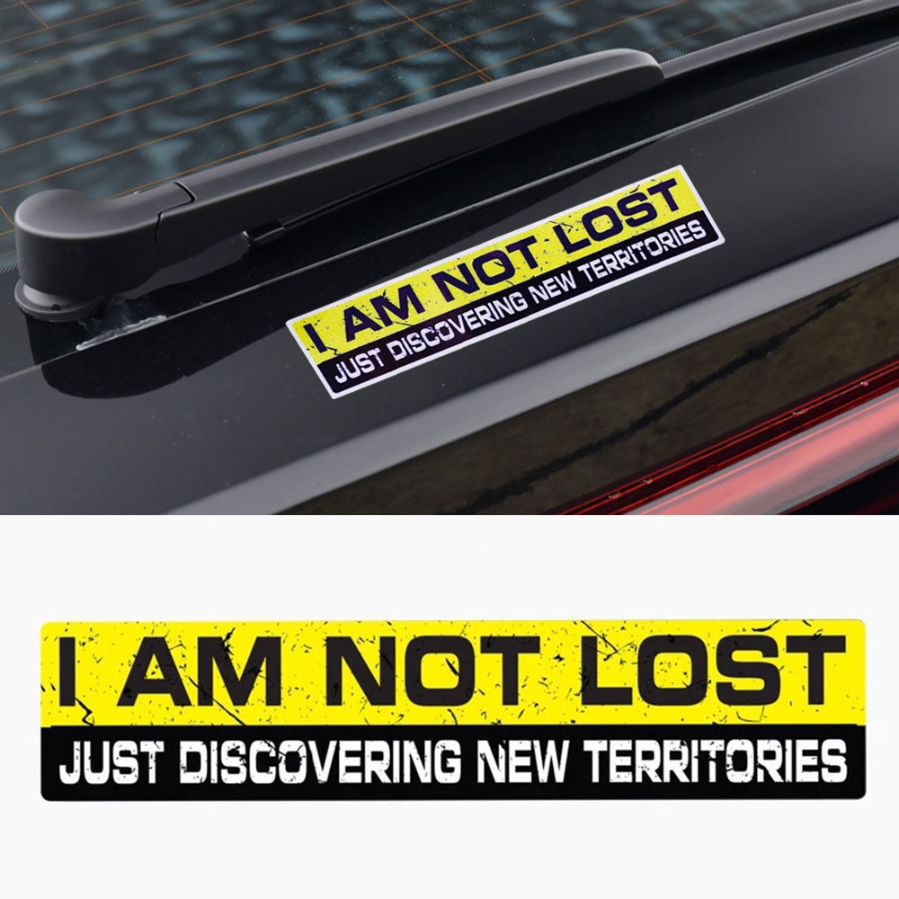 Goresan Penutup Stiker Aksesoris Mobil I AM NOT LOST Reflektif Peringatan Stiker Tahan Air Vinyl Perekat Diri Stiker Universal 15 cm * 3 cm Tanda Kepribadian Mobil Styling Decal