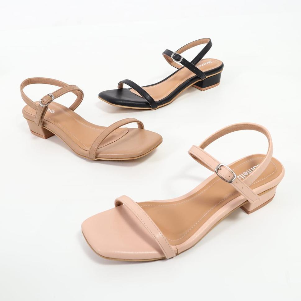 New Stock MONTELLA Asta Sandal Heels Wanita Hak 3 Cm