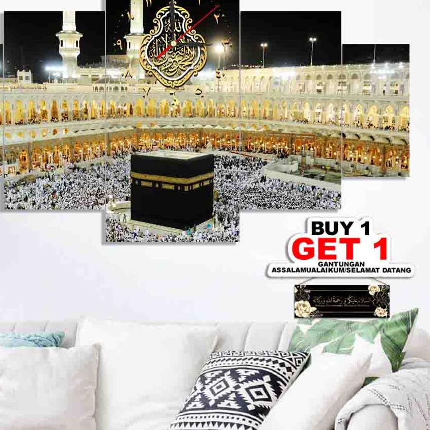 ♦ Jam Dinding Ka'bah Ukuran Besar Hiasan Dekorasi Rumah Islami ♜