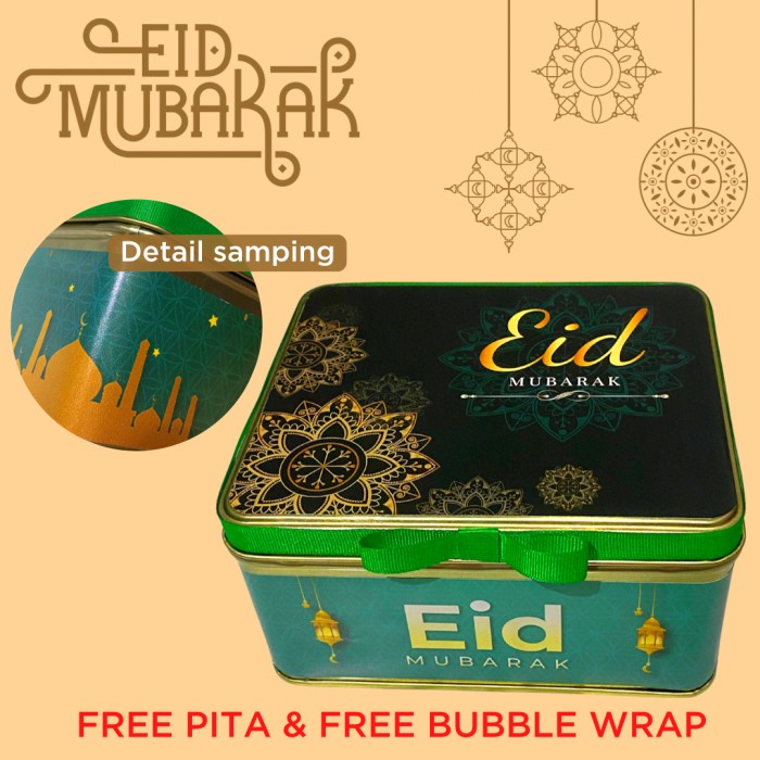 Kaleng Kotak Custom Idul Fitri Lebaran Hampers Parsel Box Ramadhan