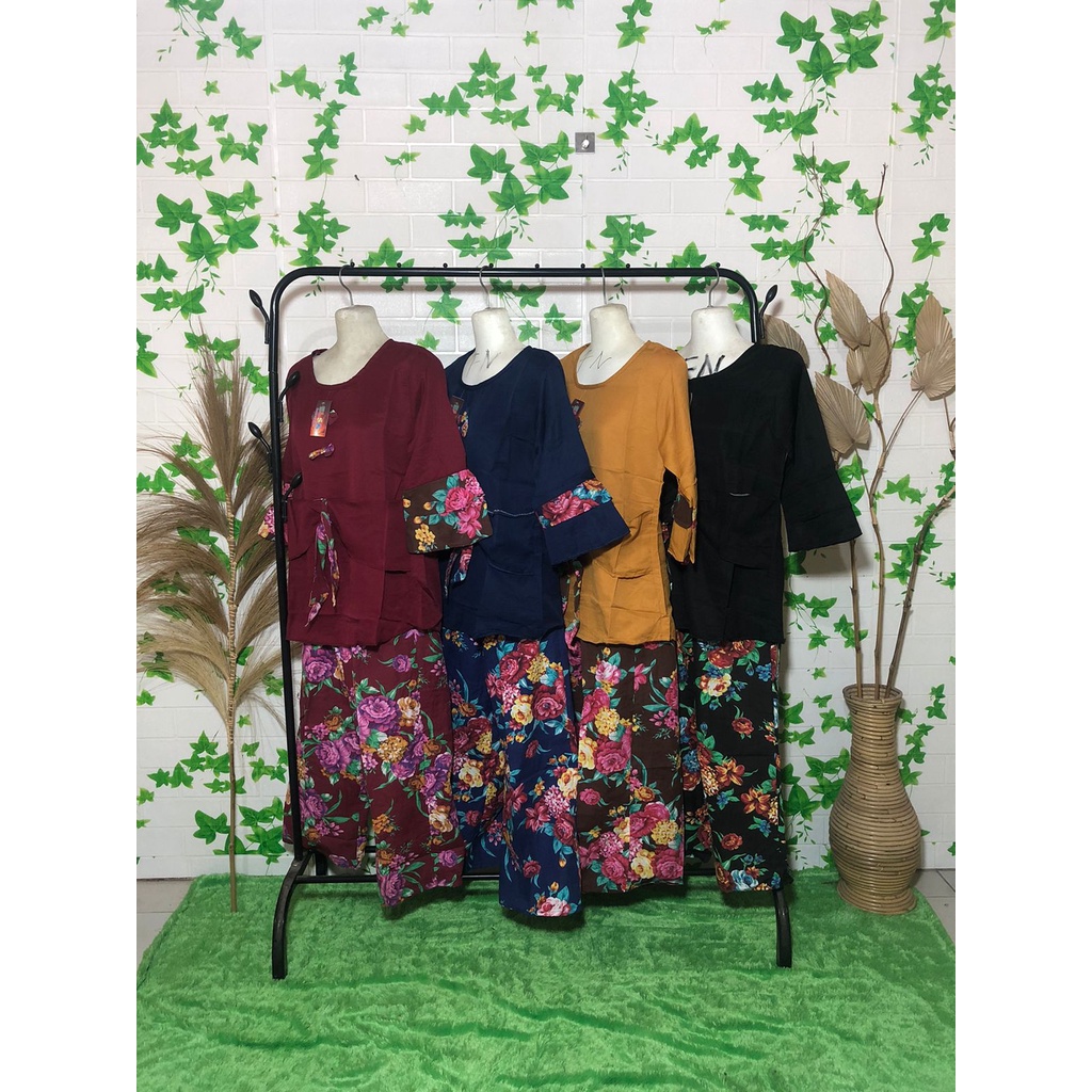 SETELAN WANITA KULOT MOTIF BUNGA | BAHAN KATUN RAYON | SET TERKINI | SET TERMURAH | SET POPULER