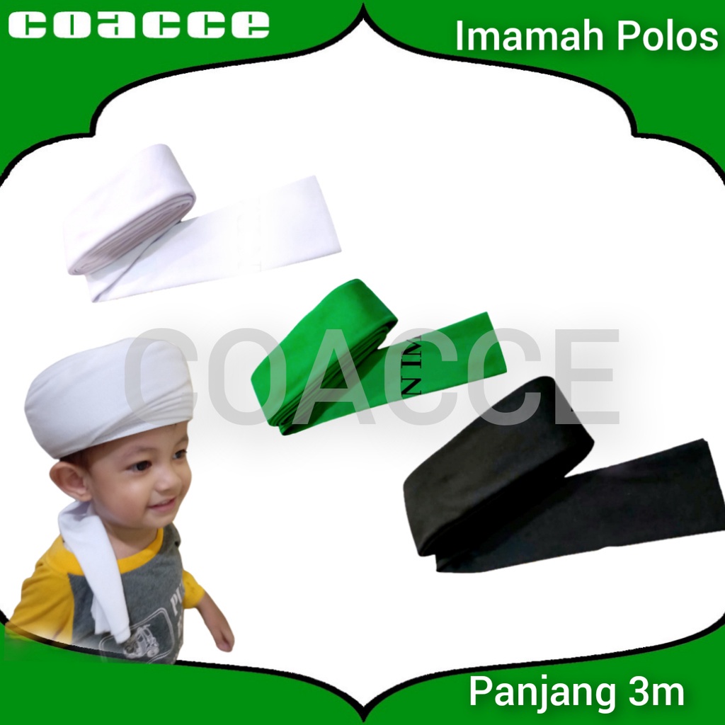 SORBAN IMAMAH PUTIH POLOS PANJANG 3 M