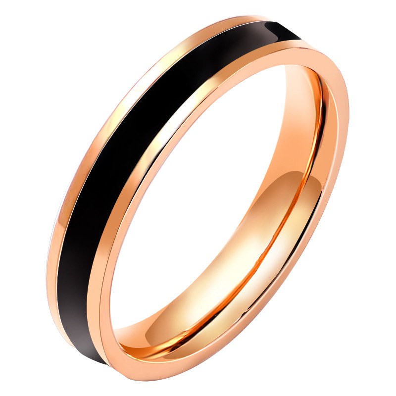 Cincin Bahan Titanium Steel Warna Hitam Putih | Cincin Joint Bahan Stainless Steel | Aksesori Minimalis Untuk Hadiah | Cincin Model Simpel