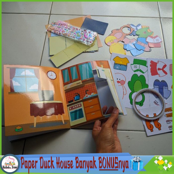 Mainan Kertas Bebek Viral Paper Duck House Quite Book BELUM DIRANGKAI