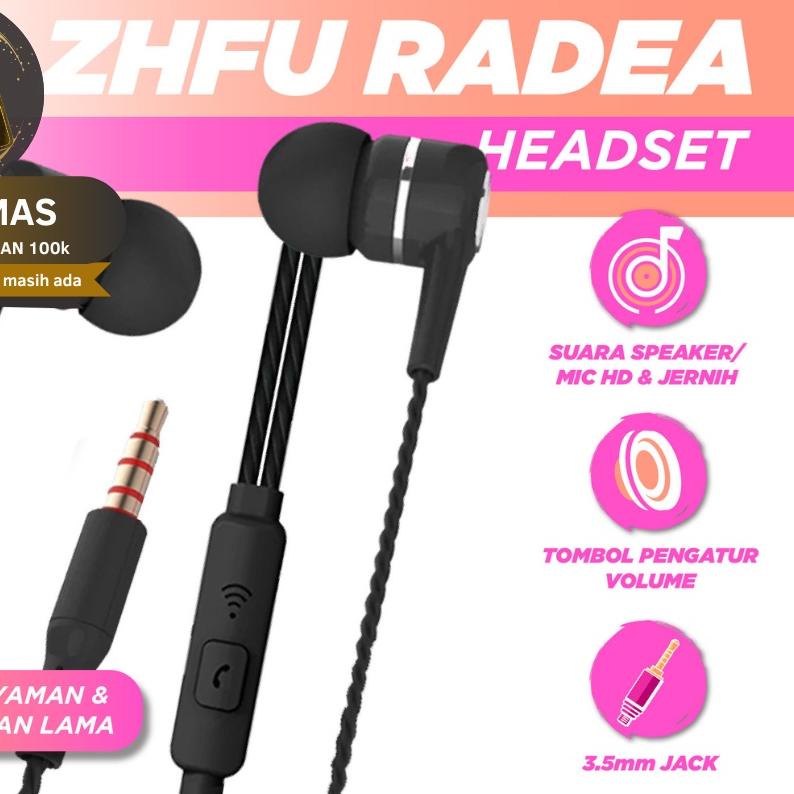 ➻ Zhfu Radea Premium Earphone Headset Handsfree Ultra Bass ۝