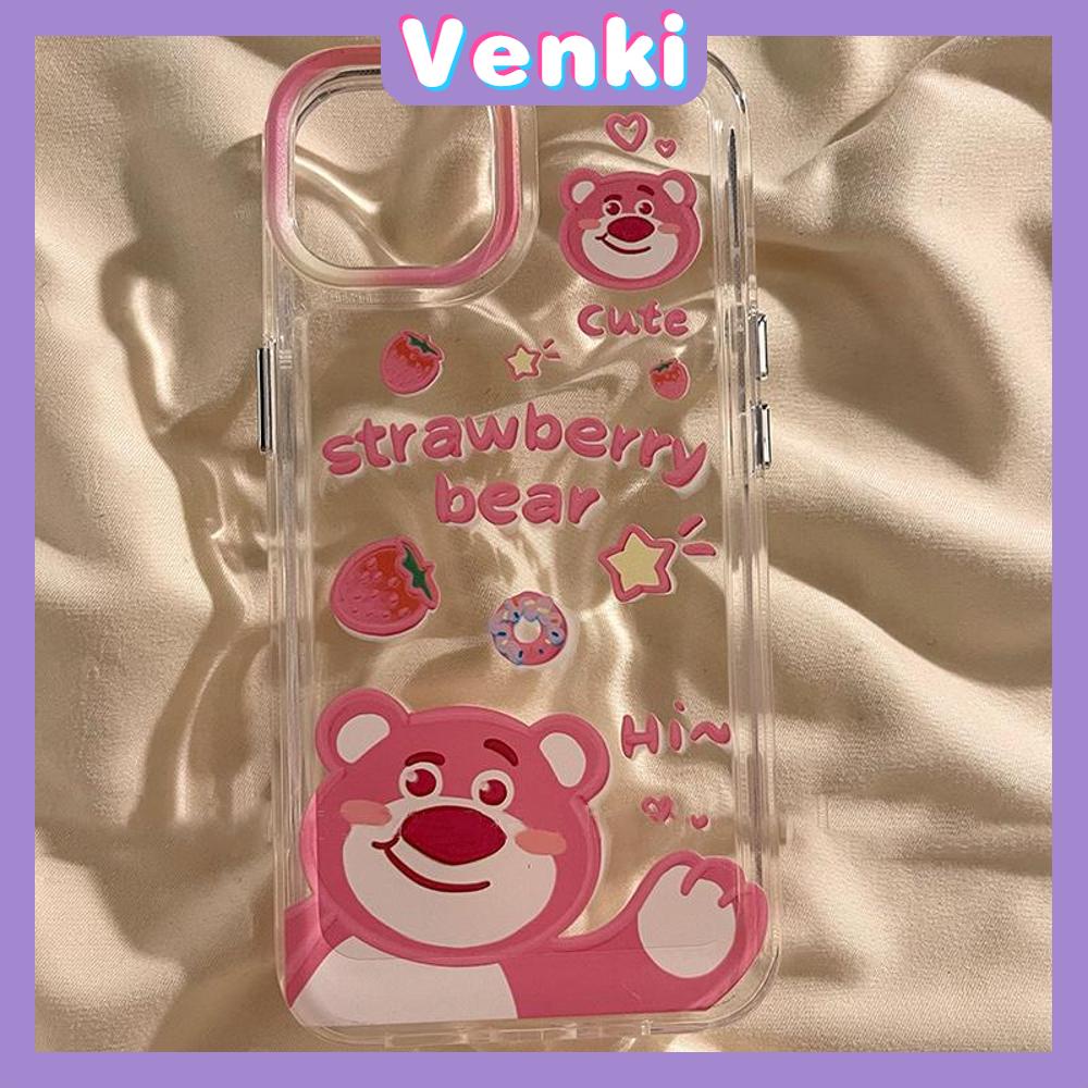 Case For iPhone 11 Soft TPU Transparent Space Case Cute Cartoon Bear Case Plating Buttons Camera Protection Shockproof For iPhone 14 13 12 11 Plus Pro Max 6 7 8 Plus XR XS