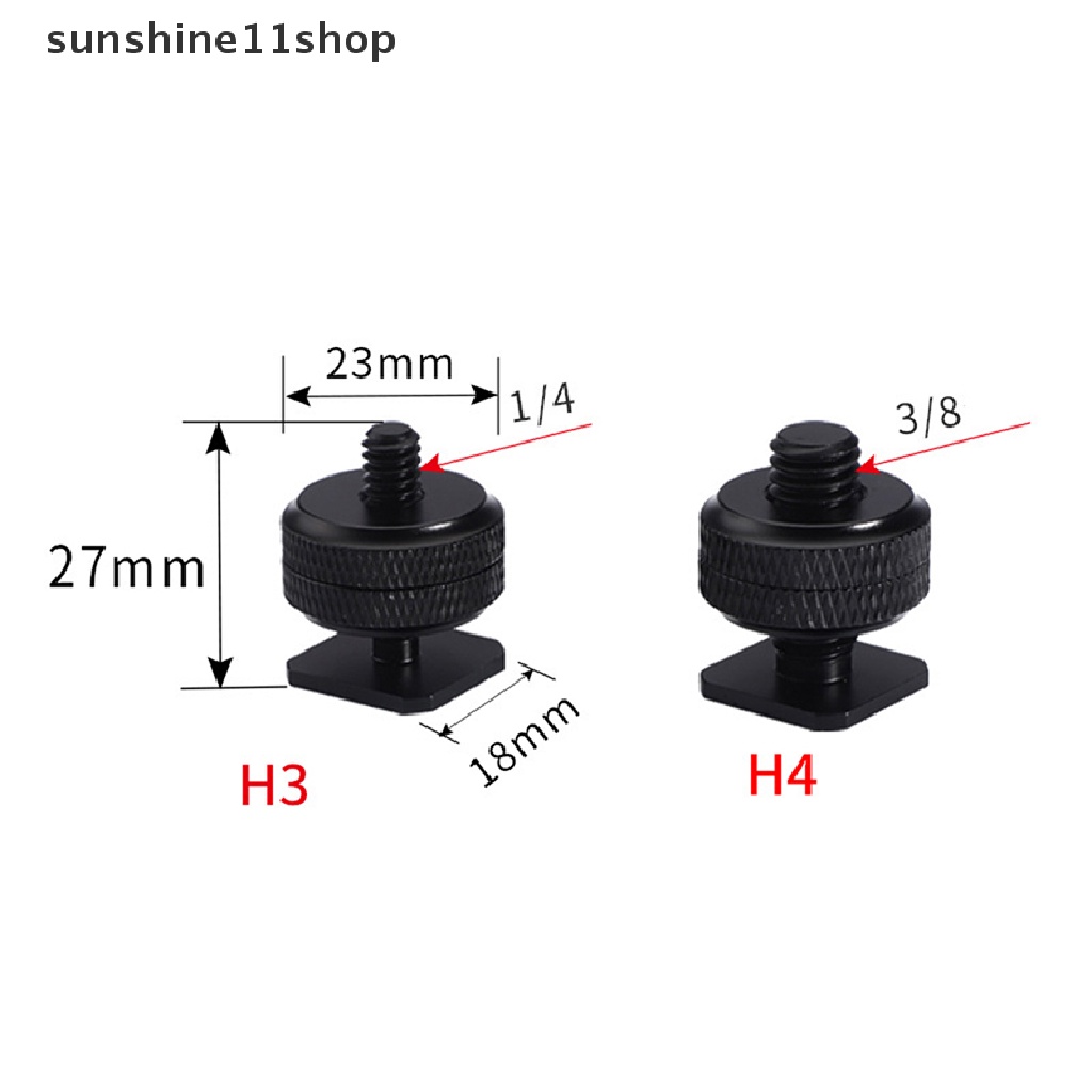 Sho Profesional1Per4 &quot;3Per8&quot; Dual Nuts Tripod Mount Sekrup Hitam Ke Flash Hot Shoe Adapter Stand Untuk Kamera Studio Aksesori N