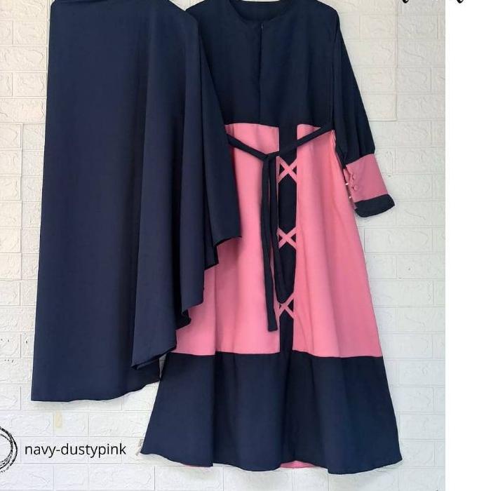 ❉ Gamis jumbo terbaru ld   140 Zaida Set Khimar Ukuran Jumbo L XL XXL XXXL 4XL ♣