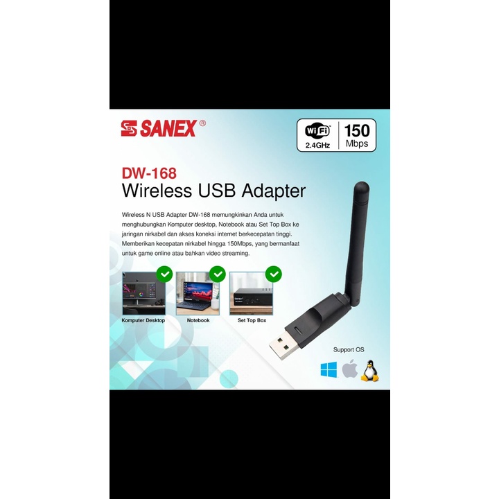 dongle wifi USB Sanex DW-168 / Antena Dongle wifi usb sanex DW-168