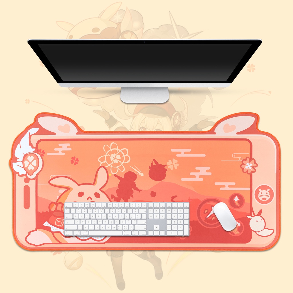 Alas Mouse Keyboard Gaming Mouse Anime XXL Mouse Pad Alas Kartun Besar Alas Meja Alas Mousepad PC Dengan Tepi Kunci