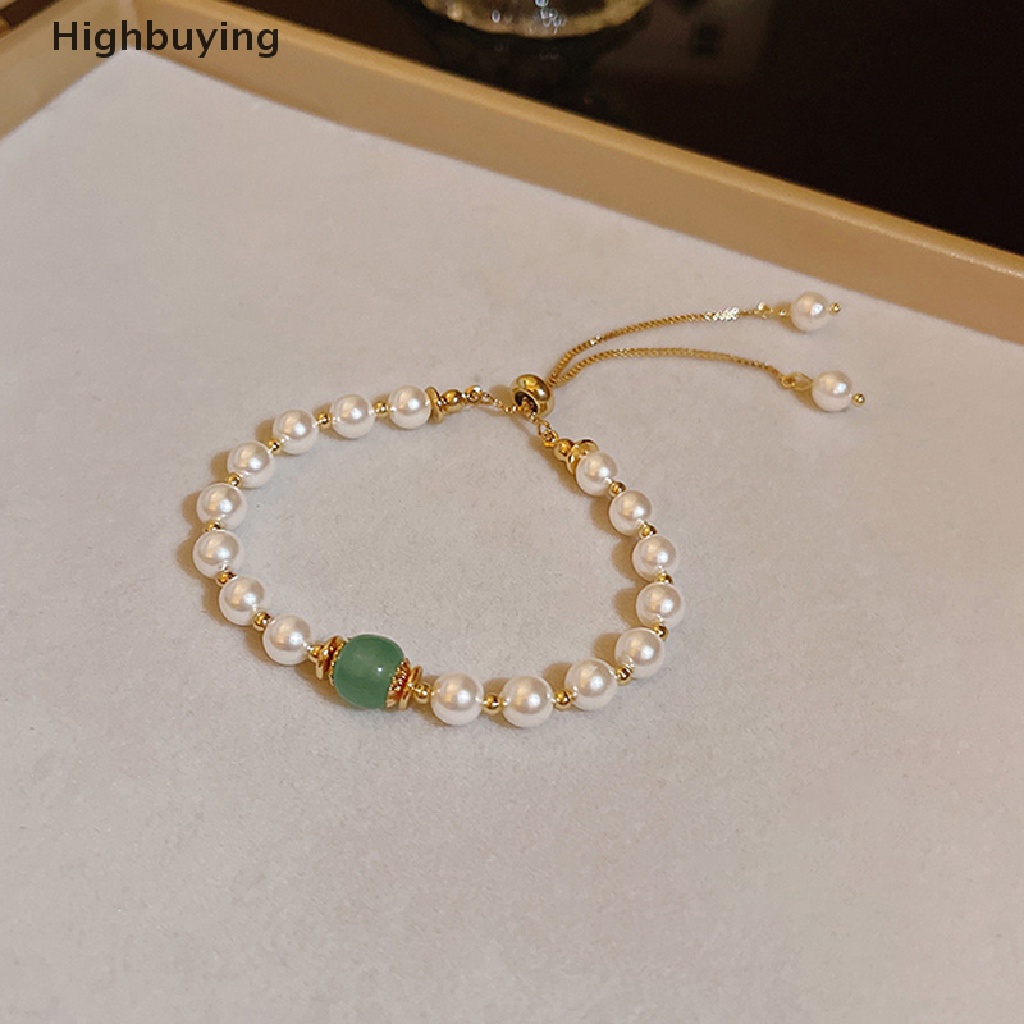 Hbid Fashion Trend Light Exquisite Elegant Cat's Eye Stone Pearl Bracelet Ladies Senior Jewelry Birthday Party Gift Glory