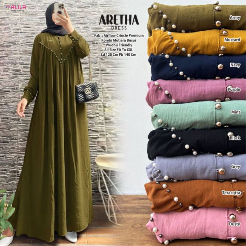 ARETHA DRESS ORI ALILA | Dress Airflow Crinkle Premium