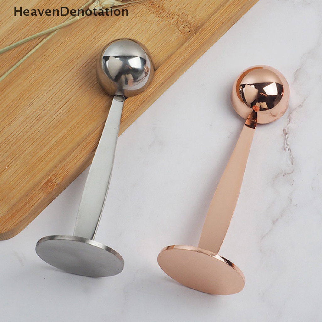 [HeavenDenotation] Sendok Kopi Portable 2in1 Stainless Steel Stand Tamper Spoon Tools HDV