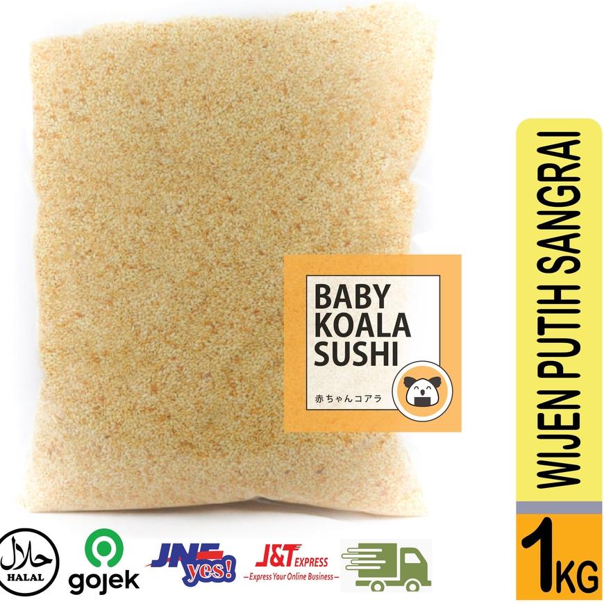 

☺ HIROKING Biji Wijen Putih Sangrai 1 Kg Halal │ Roasted White Sesame Seed for Sushi Ramen ♀