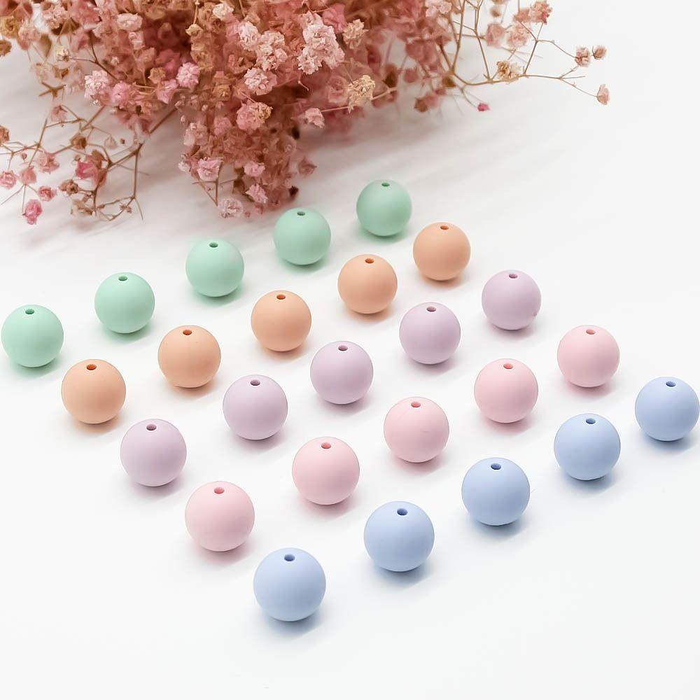 Lanfy Silicone Bead 15mm Aman Gelang DIY Food Grade Tumbuh Gigi Dot Bayi