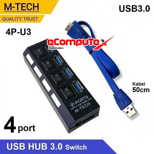USB HUB SAKLAR 3.0 4PORT MTECH TERMINAL USB 4 PORT PERBANYAKAN USB