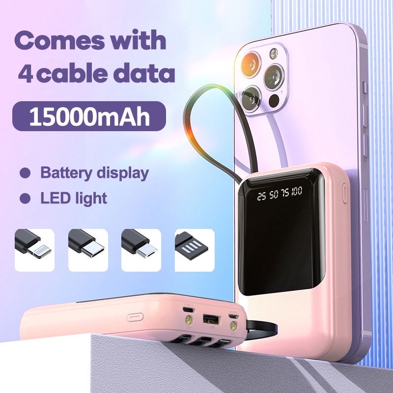 4 Color Powerbank with LED Display 10000mAh 2 Input Original Universal Power Bank Murah Mini Portable Bisa Dibawa Naik Pesawat