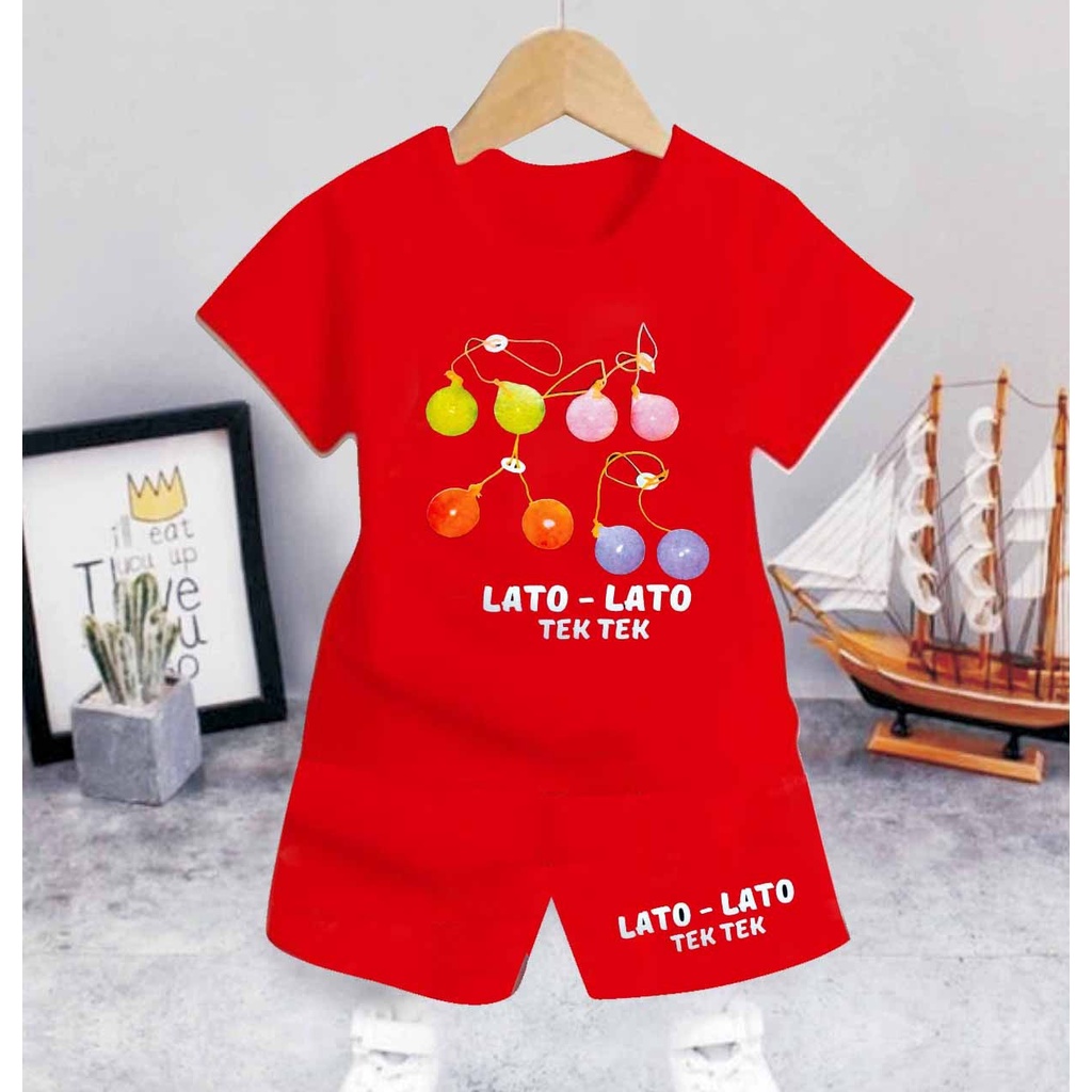 SETELAN ANAK ANAK/SETELAN ANAK MURAH-MERAH - TEK TEK
