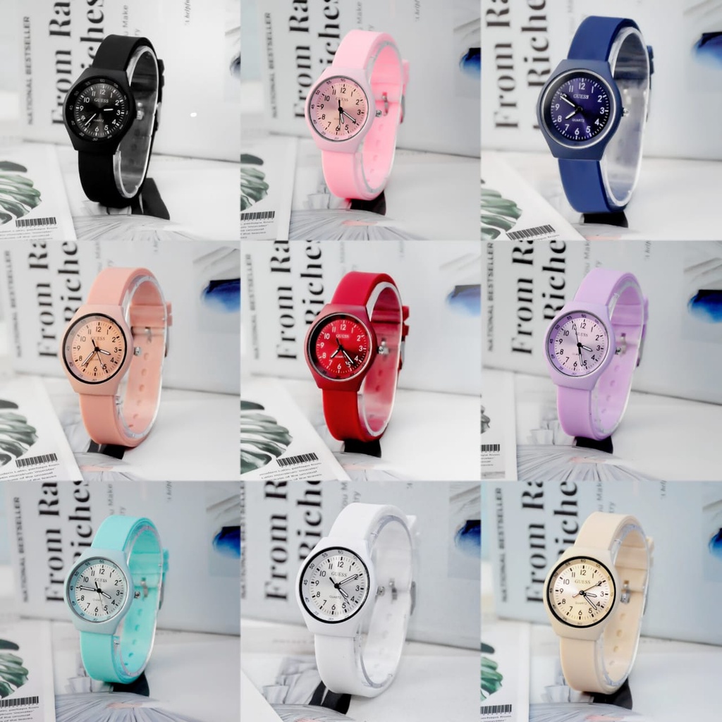 BAJ Jam Tangan Quartz Strap PU Analog Casual Gaya Retro Wanita &amp; Pria Ulzzang Watch Korean Fashion RM073