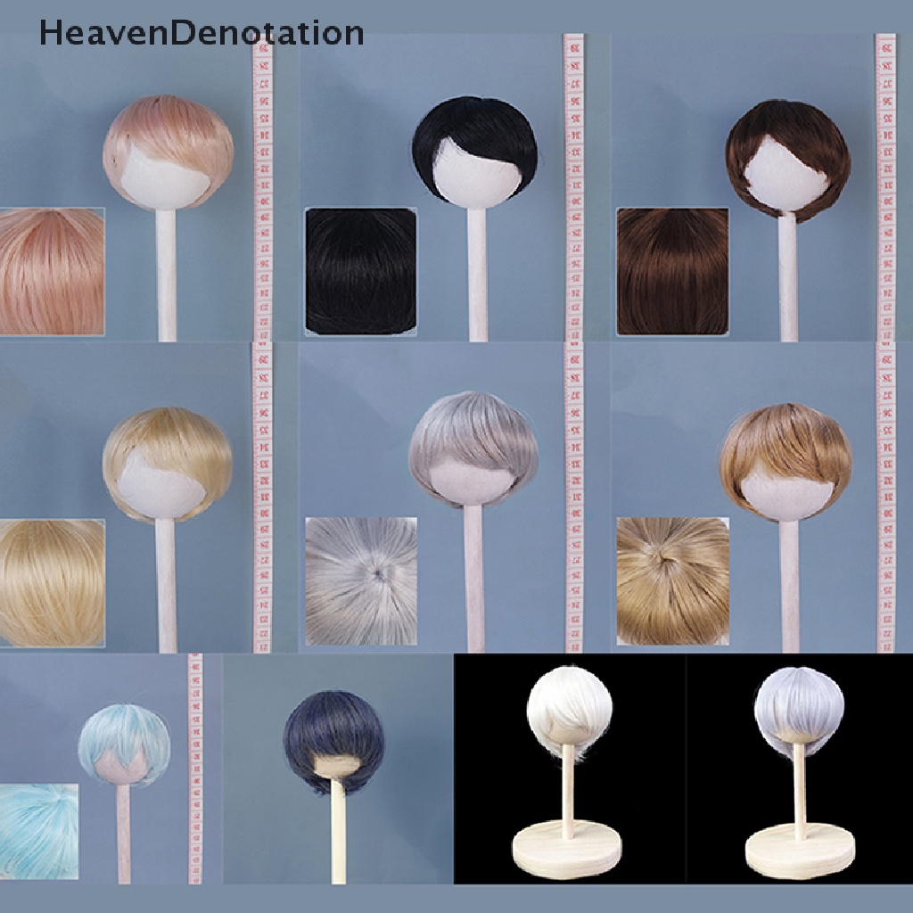 [HeavenDenotation] 1per6boneka 16.5-17.5CM Lingkar Kepala Rambut Pendek Boneka Wig Aksesoris Mainan HDV