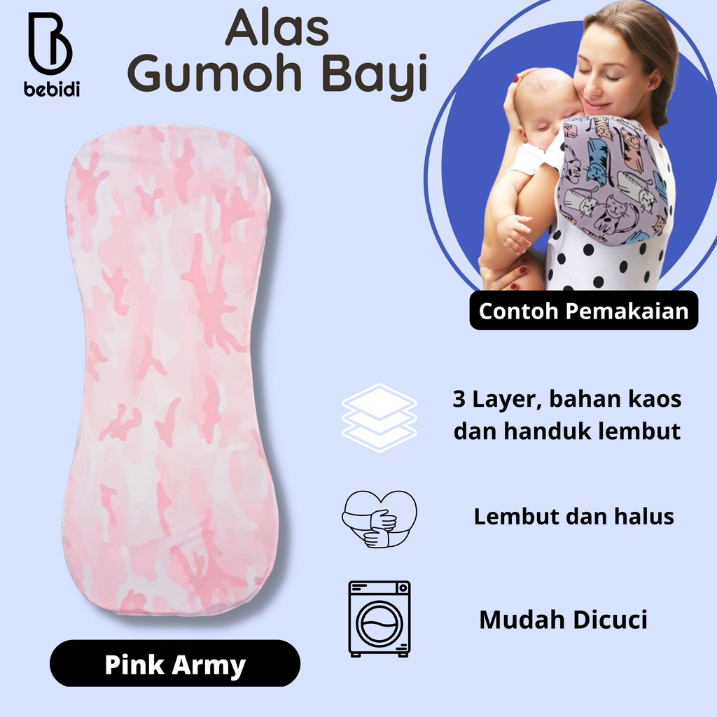 PINK ARMY Alas Gumoh Bayi Kaos Lembut bisa dicuci sapu tangan celemek lap bayi