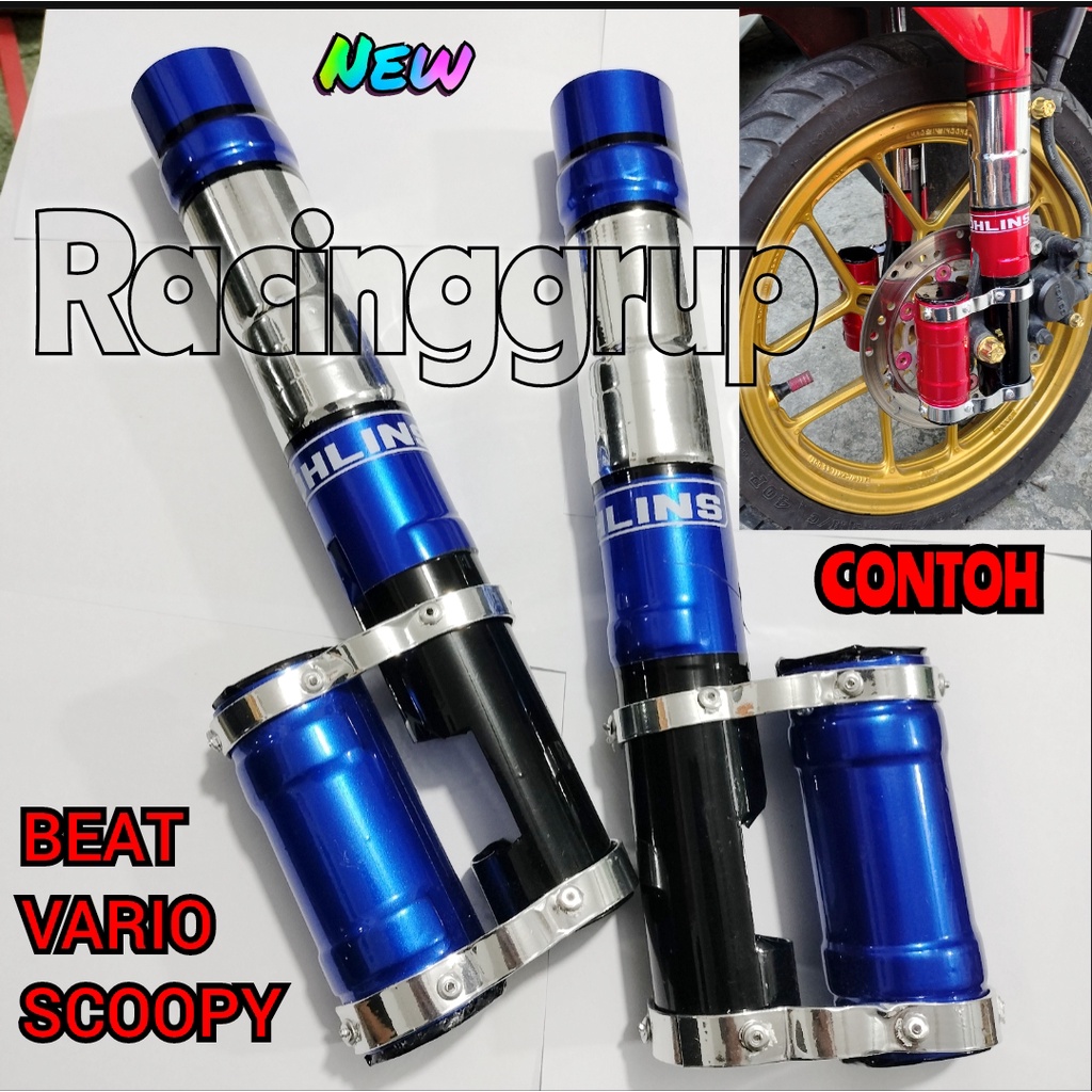 TERBARU Cover Shock TABUNG DEPAN Shok Breaker Depan Universal Beat Vario Scoopy Genio BIRU