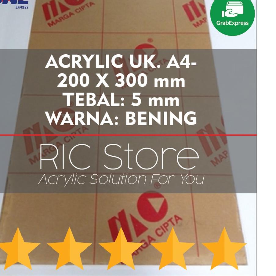 

Import ✨Terbaik✨ Acrylic / Akrilik Lembaran Uk. A4 - 20x30 Tebal 5mm BENING 