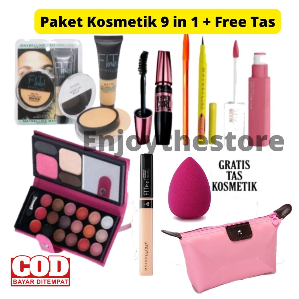Maybeline alat mek up lengkap termurah 1 set make up satu set lengkap Maybelline murah kosmetik vira
