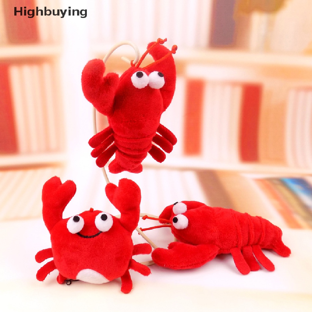 Hbid Boneka Lucu Gantungan Kunci Lobster Merah Mainan Mewah Liontin Kepiting Boneka Binatang PP Katun Mainan Kartun Mewah Liontin Gadis Hadiah Glory