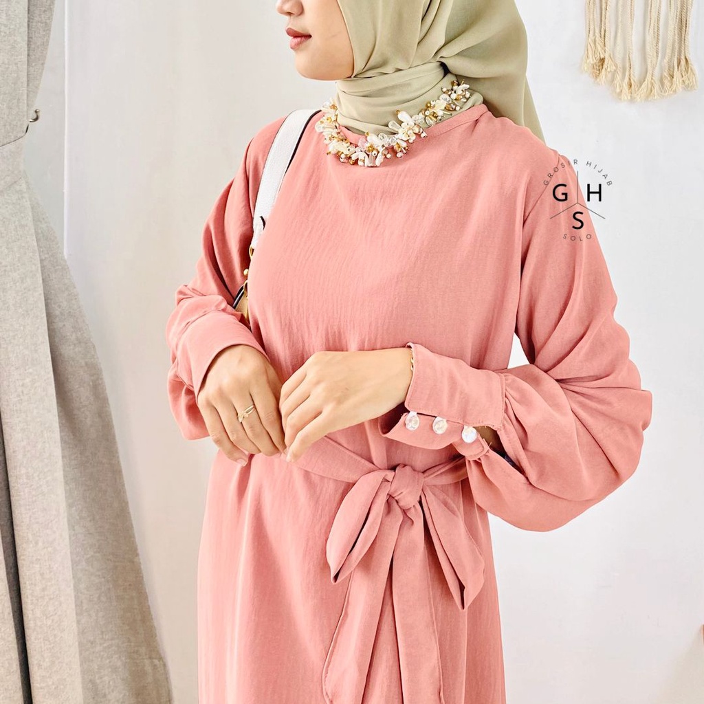 (DBY) GAMIS ORLINA LENGAN BALON DRESS WANITA CRINCLE AIRFLOW