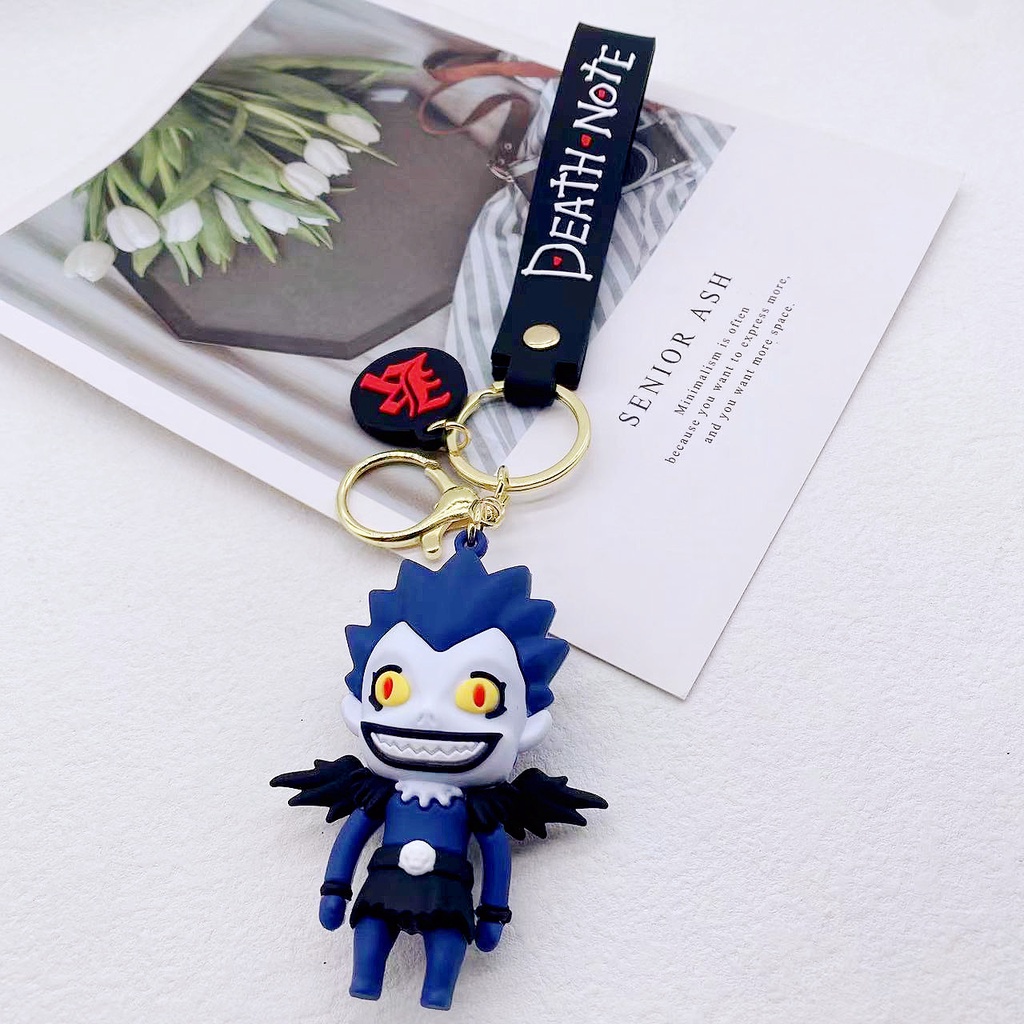 Anime DEATH NOTE Light Killer Ryuk Figure Gantungan Kunci Kartun Cosplay PVC Key Rings Trinket Props Bag Doll Key Buckle