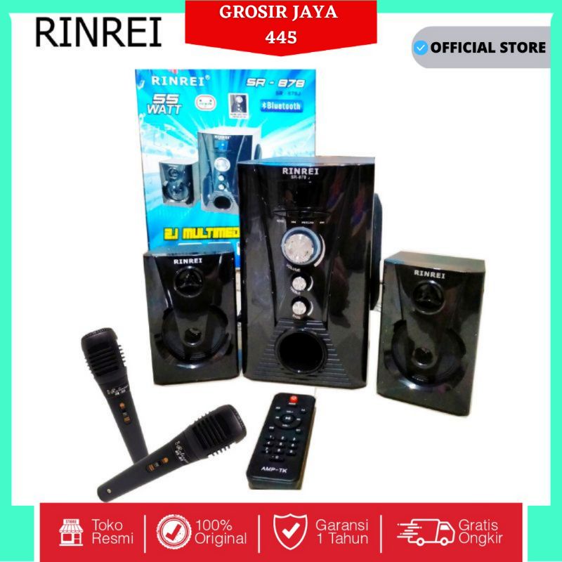 Speaker Aktif 2.1 Multimedia Bluetooth Karaoke RINREI SR-878J + Mikrofon GRATIS