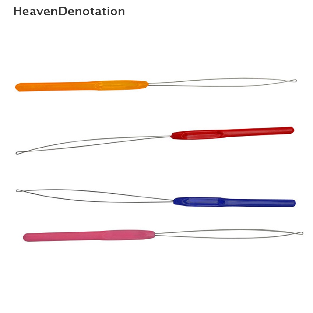 [HeavenDenotation] 5pcs Alat Penarik Kait Ekstensi Rambut Threader Micro Rings Beads Loop HDV