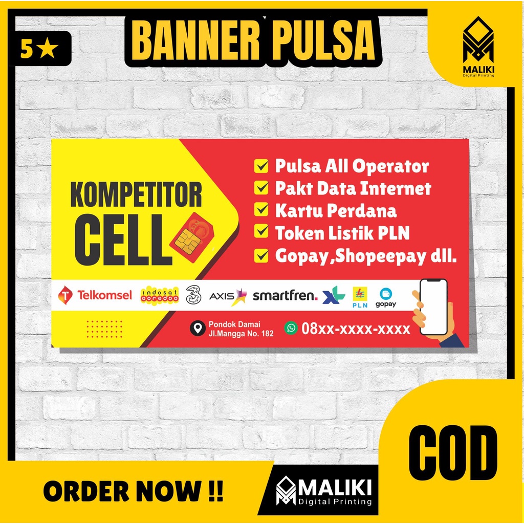 BANNER PULSA SIAP PAKAI BISA CUSTOM