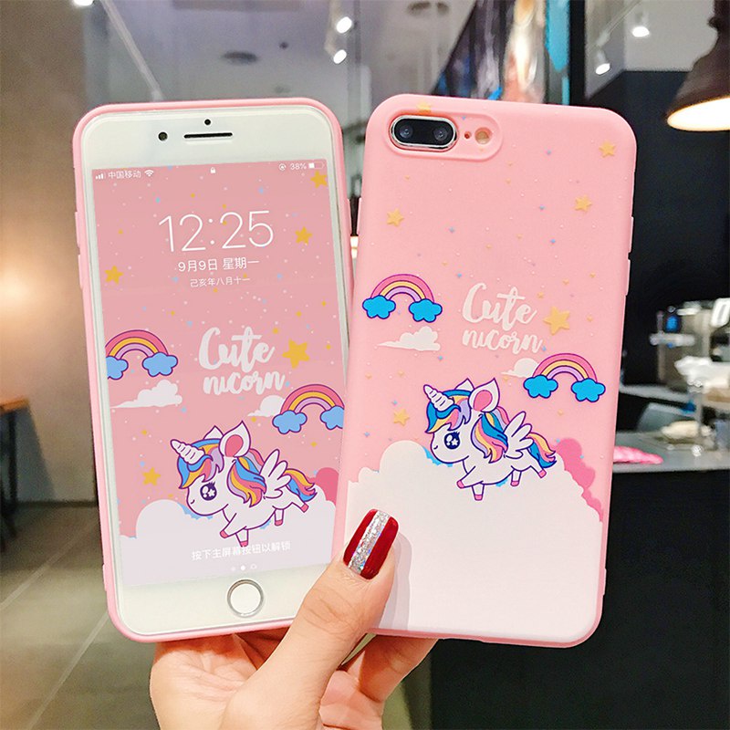 Softcase Silikon OPPO A57 A77S A17 A96 A76 A36 A17K VIVO Y21S Y21A Y21E Y21T Y21G Y22S Y35 Y16 Y16 Y02S Redmi 9A 9C 10 Note9 10 11 Pro Note 10S 11S unicorn Pink Lucu