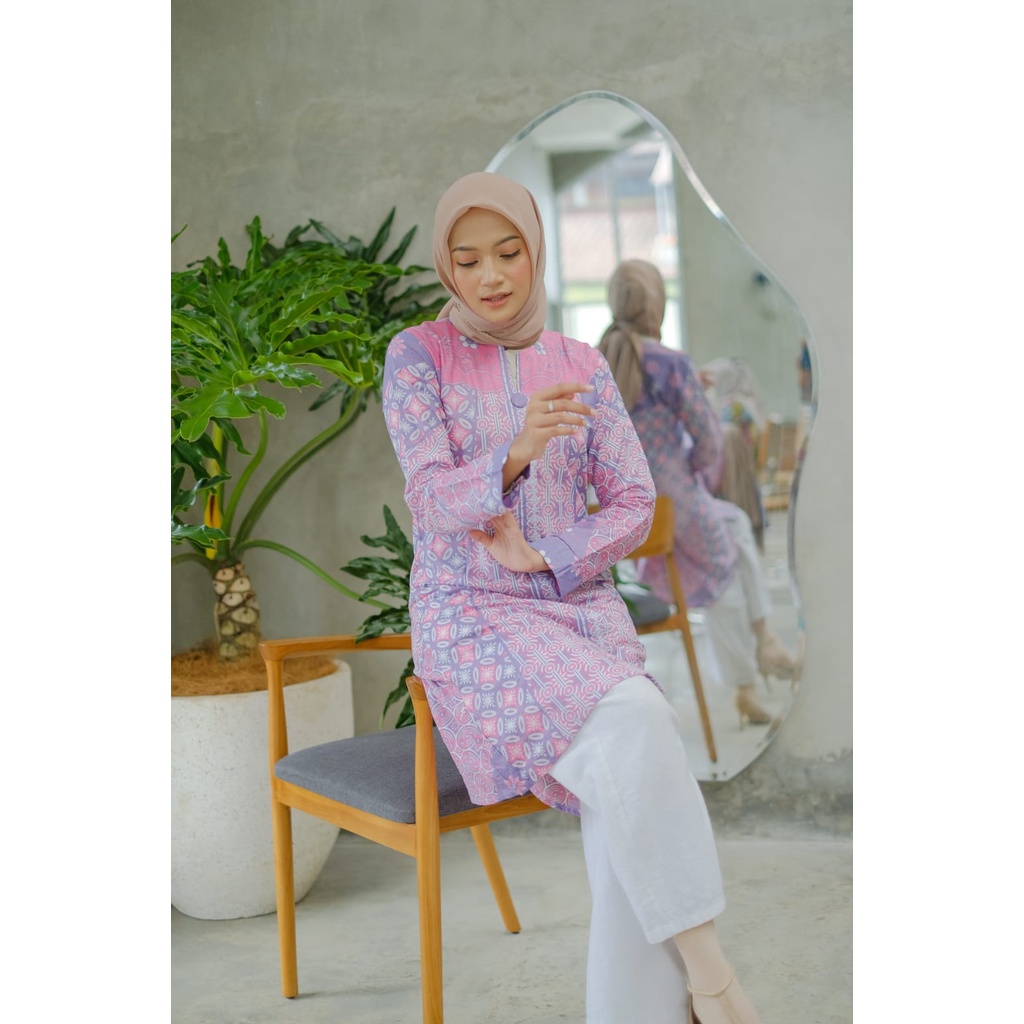 Baju Wanita atasan batik tunik soft batik kanza