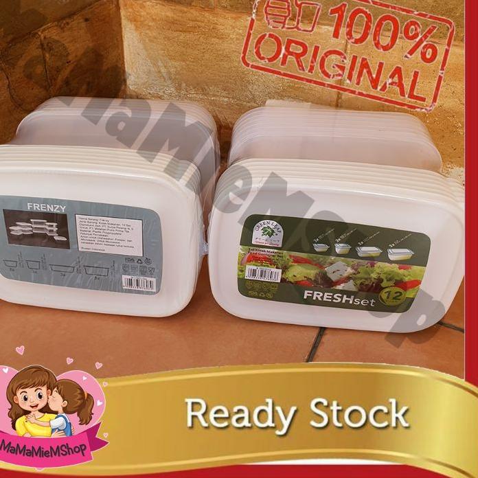 ◙ Green leaf Fresh Set/Frenzy Food Container Set isi 12 pcs Putih ➷