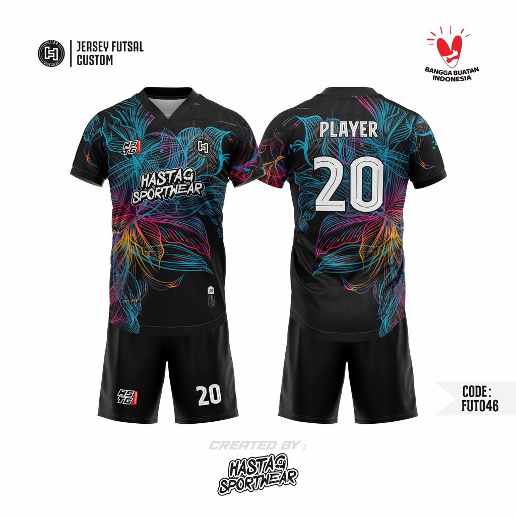 [ BISA SATUAN ]Jersey Baju Futsal Bola Volly Full Printing Custom Design Free Nama Dan Nomor