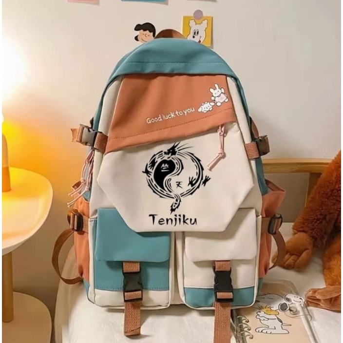 ANR - Tas sekolah wanita Manji Tokyo Revengrs Tenjiku-tas sekolah kapasitas besar-ransel laptop anim