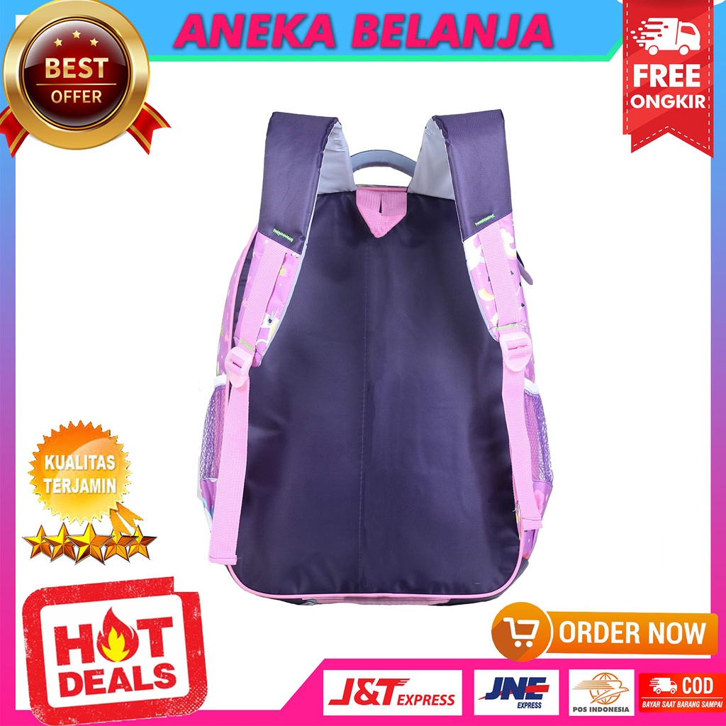 Tas Ransel Anak Perempuan Cahaya Kuda Pony Ungu TK SD SMP Backpack Sekolah Anak Cewe Lucu Imut Bagus Multifungsi Free Raincover Dan Tempat Pensil Tas Traveling Girls Bahan Awet Tebal Harga Termurah Terlaris Kualitas Import