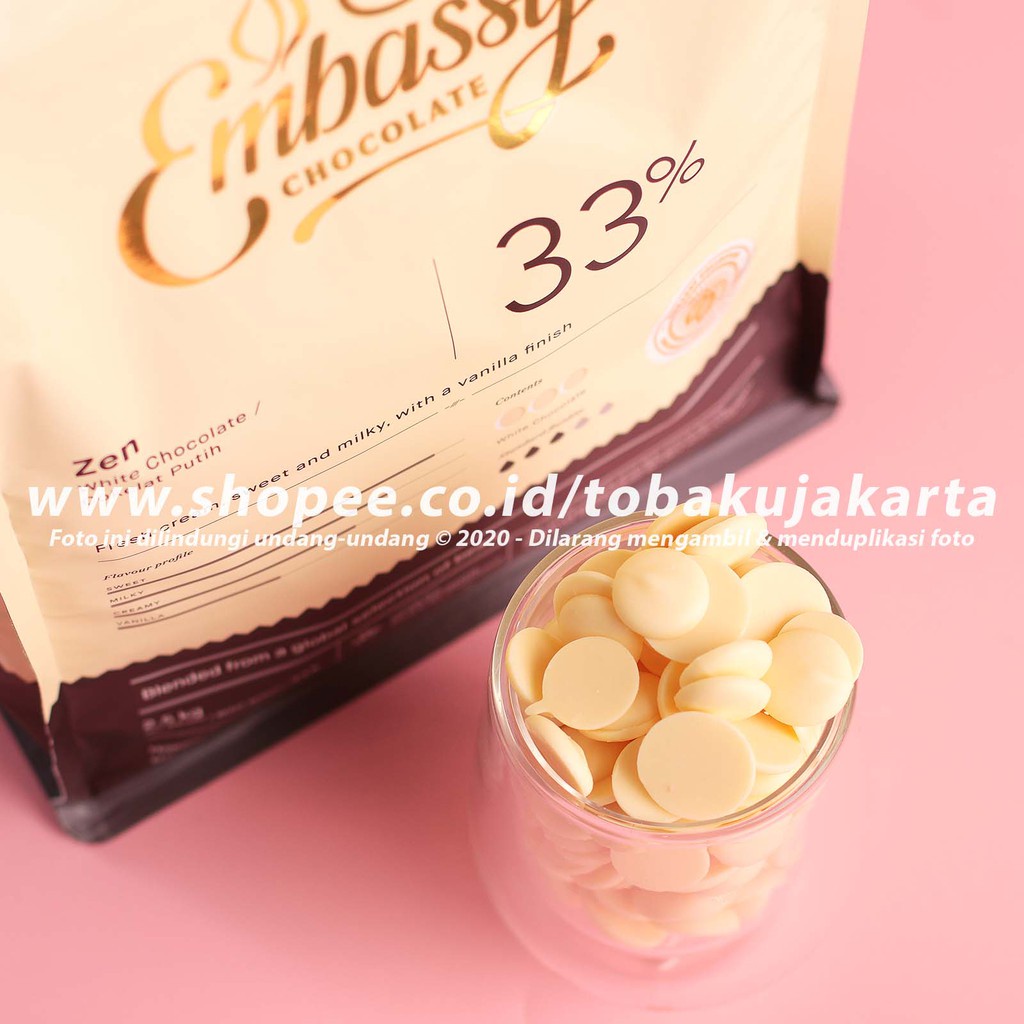 

✨NEW✨ -Embassy Chocolate - Zen 33% 250gr White Tulip Couverture Cokelat Putih- 1.1.23