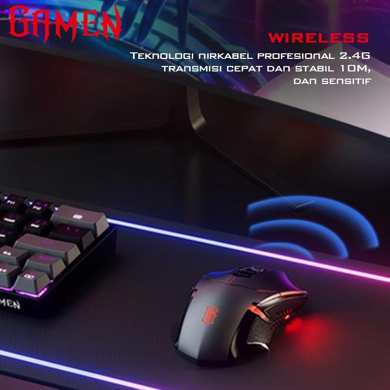 GAMEN Mouse Gaming Wireless GM300W 2400 DPI Mouse USB Gaming